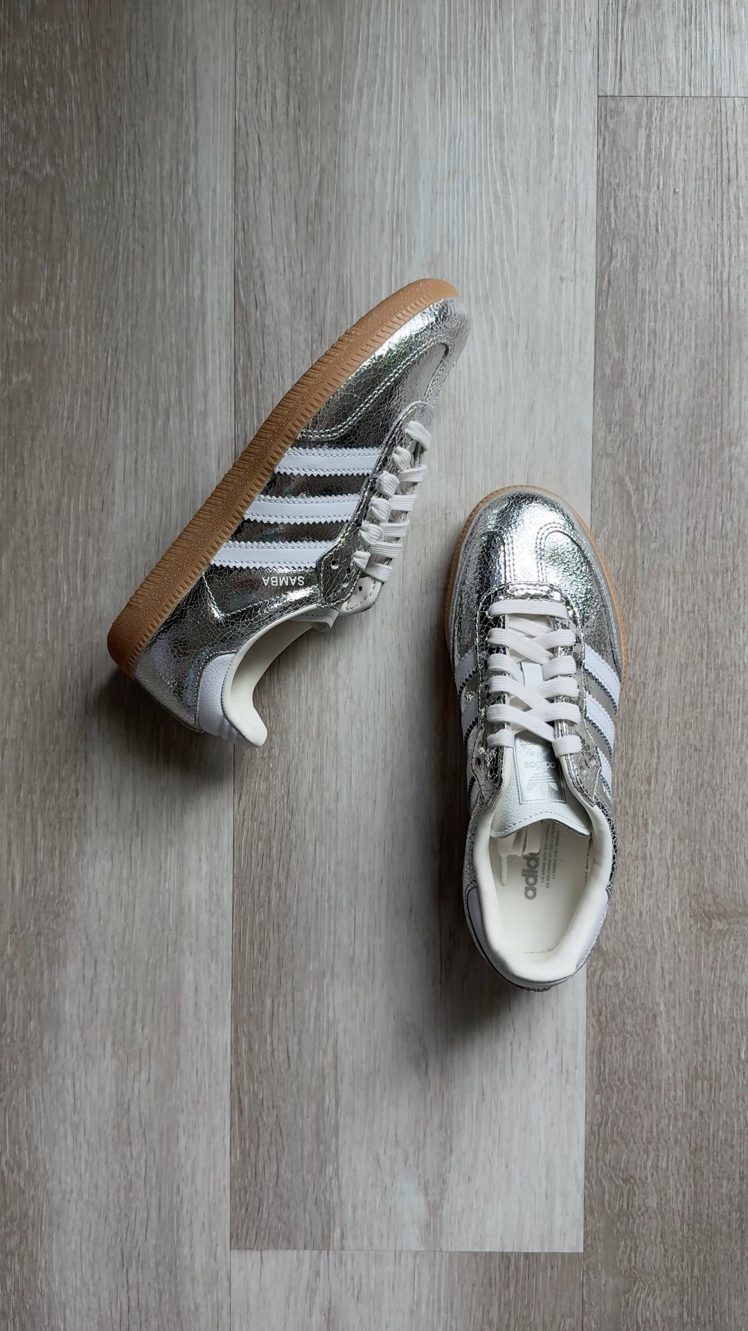 Gimme everything metallic! 🩶 The crinkled silver and white laces are so cool. Runs half a size too big. Grab it before it sells out again. There are a few sizes left. 

Adidas Samba, Adidas sneakers, silver shoes, metallic shoes, ootd, The Stylizt 





#LTKdayinmylife #LTKFindsUnder100 #LTKootd