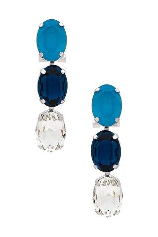 Anton Heunis Triple Oval Cluster in Hues Of Blue & Silver from Revolve.com | Revolve Clothing (Global)