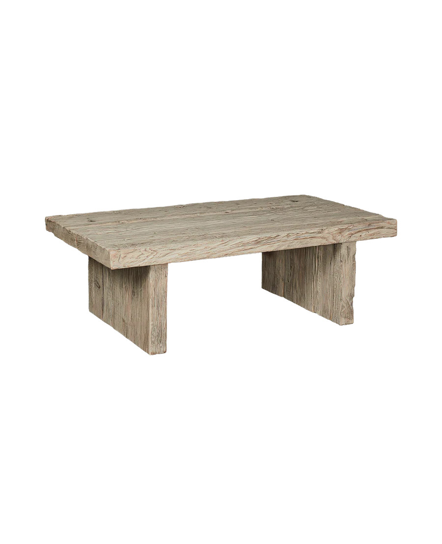 Olive Ateliers Reclaimed Elm Coffee Table - White Wash from China | Olive Ateliers
