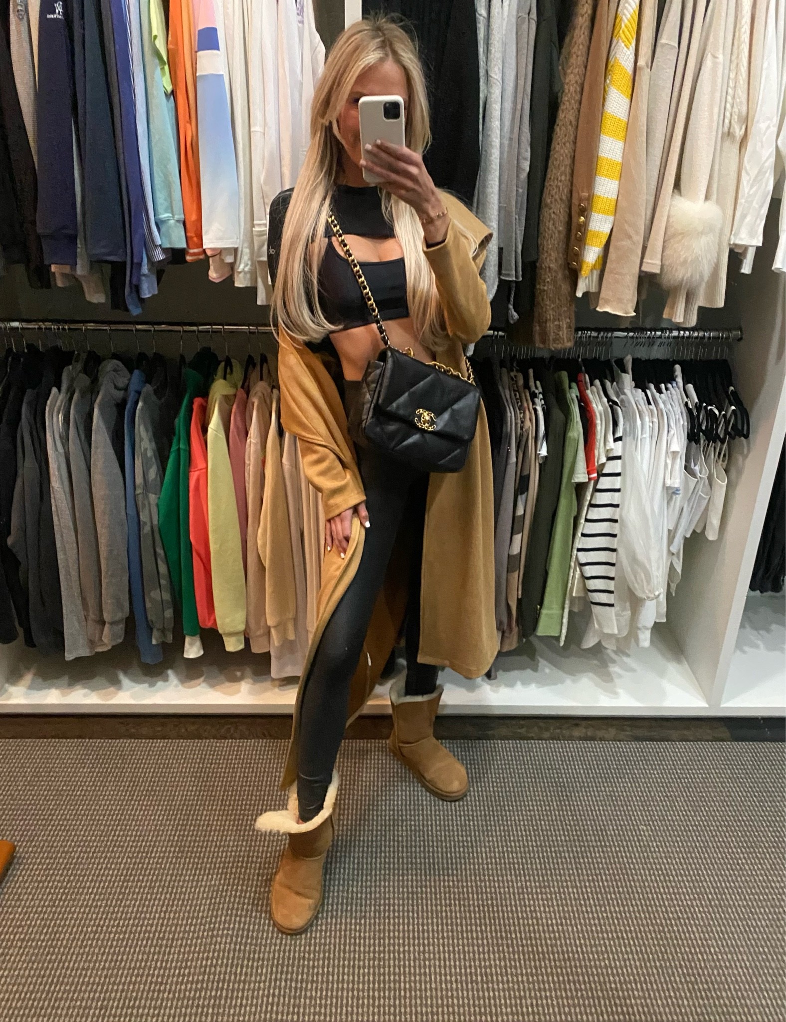 Wearing XS in bra & long sleeve! Half size up on the UGG’s! #LTKfit