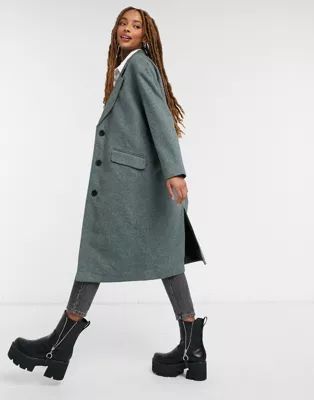 Pimkie tailored coat in khaki | ASOS (Global)