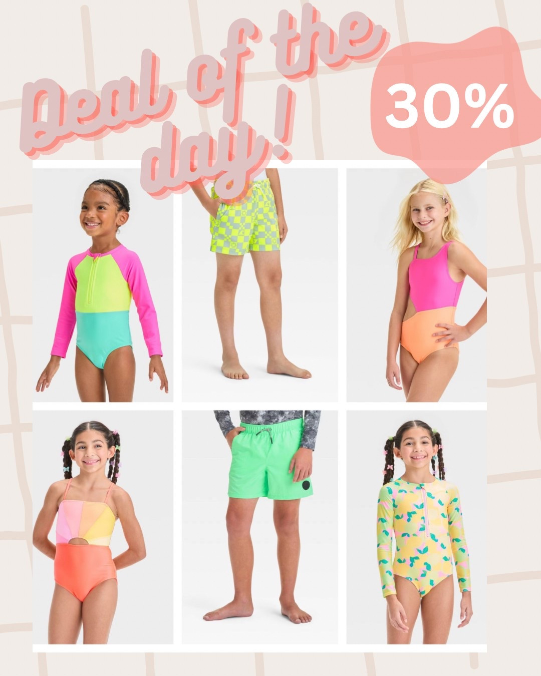 Neon bright swim ! 30% off! 

#LTKFamily #LTKSaleAlert #LTKKids