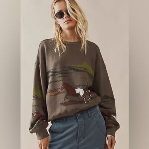 Free People Running Horses Oversized Crewneck | Poshmark