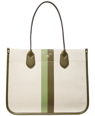 Michael Kors Heidi Extra Large Stripe Canvas Tote Bag & Reviews - Handbags & Accessories - Macy's | Macys (US)