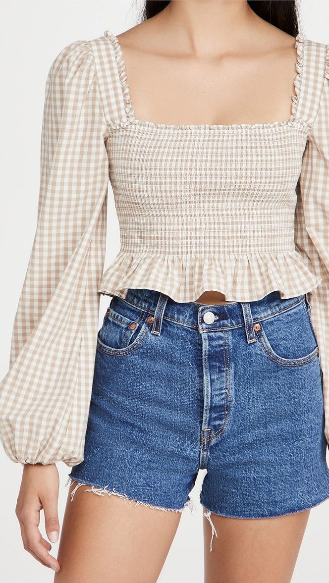 Checks Smocking Top | Shopbop