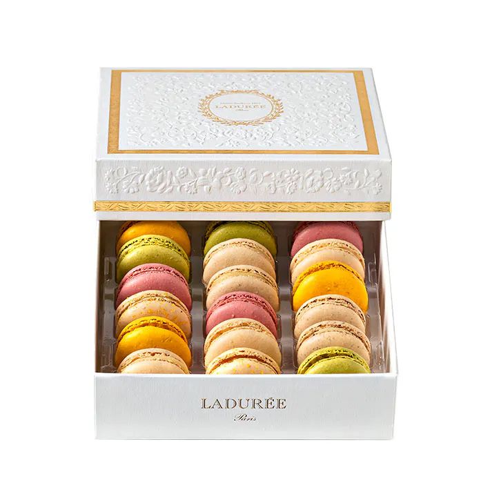 160th Anniversary - Box of 18 Macarons by Ladurée Paris | Goldbelly | Goldbelly