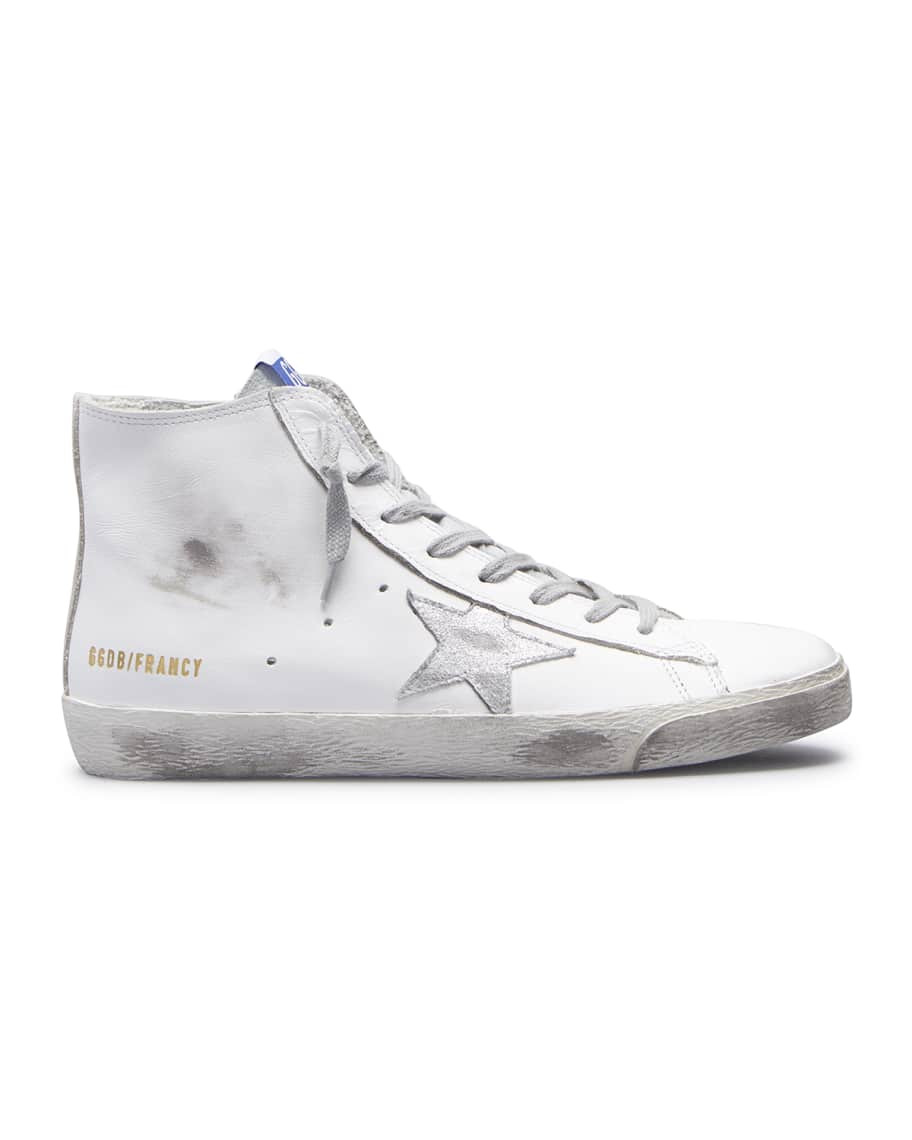 Golden Goose Francy Mixed Leather Mid-Top Sneakers | Neiman Marcus