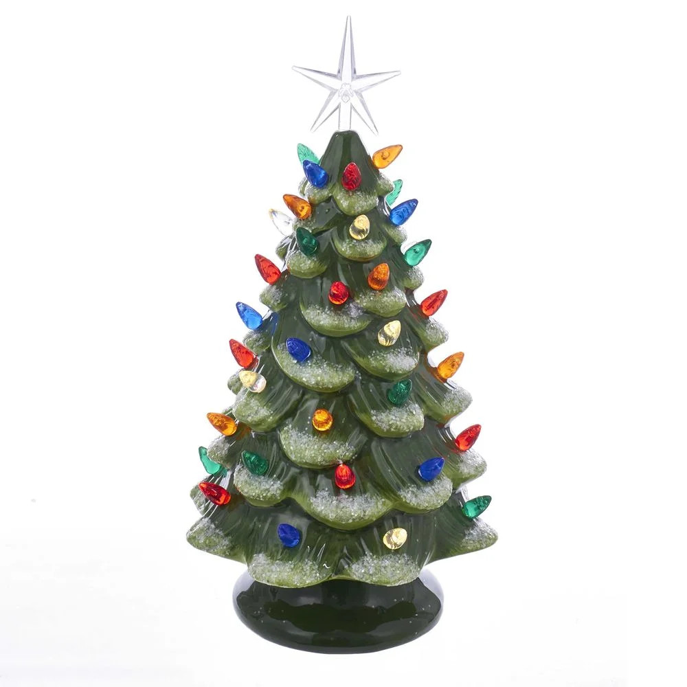 Kurt Adler 12.8-Inch Battery-Operated LED Ceramic Green Christmas Tree Tabletop Décor - Walmart.... | Walmart (US)