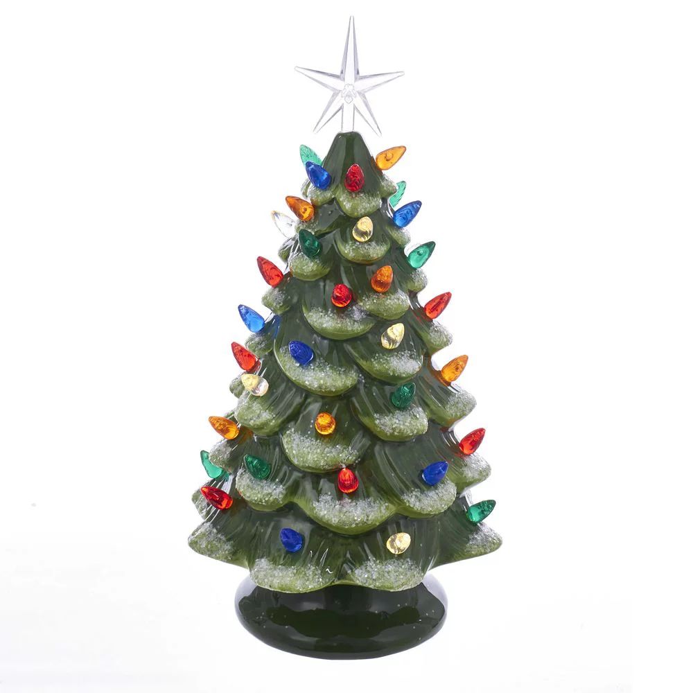 Kurt Adler 12.8-Inch Battery-Operated LED Ceramic Green Christmas Tree Tabletop Décor - Walmart.... | Walmart (US)