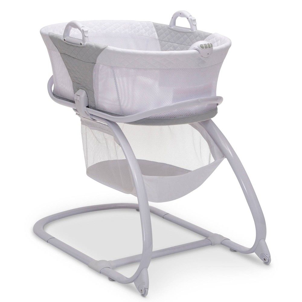 Delta Children 2-in-1 Moses Basket Bedside Bassinet Sleeper - Gray | Target