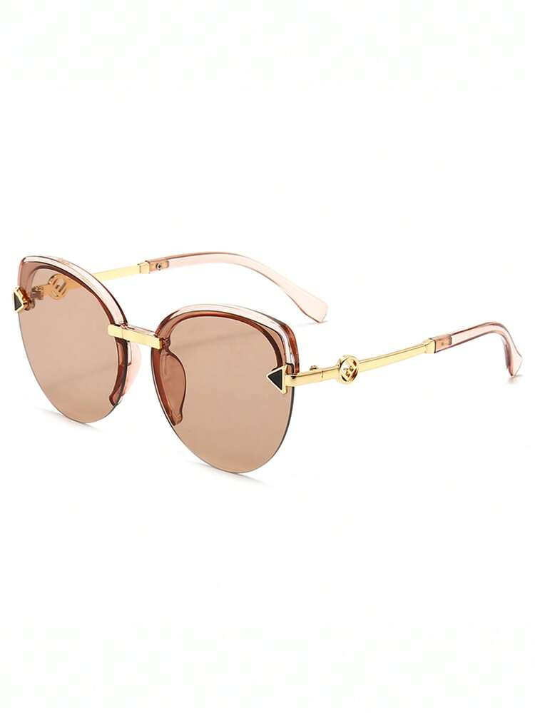 1 Stück Halbrandlose Pfeil-Förmige Modebrillen, Geeignet Für Reisen, Einkaufen, Strand | SHEIN