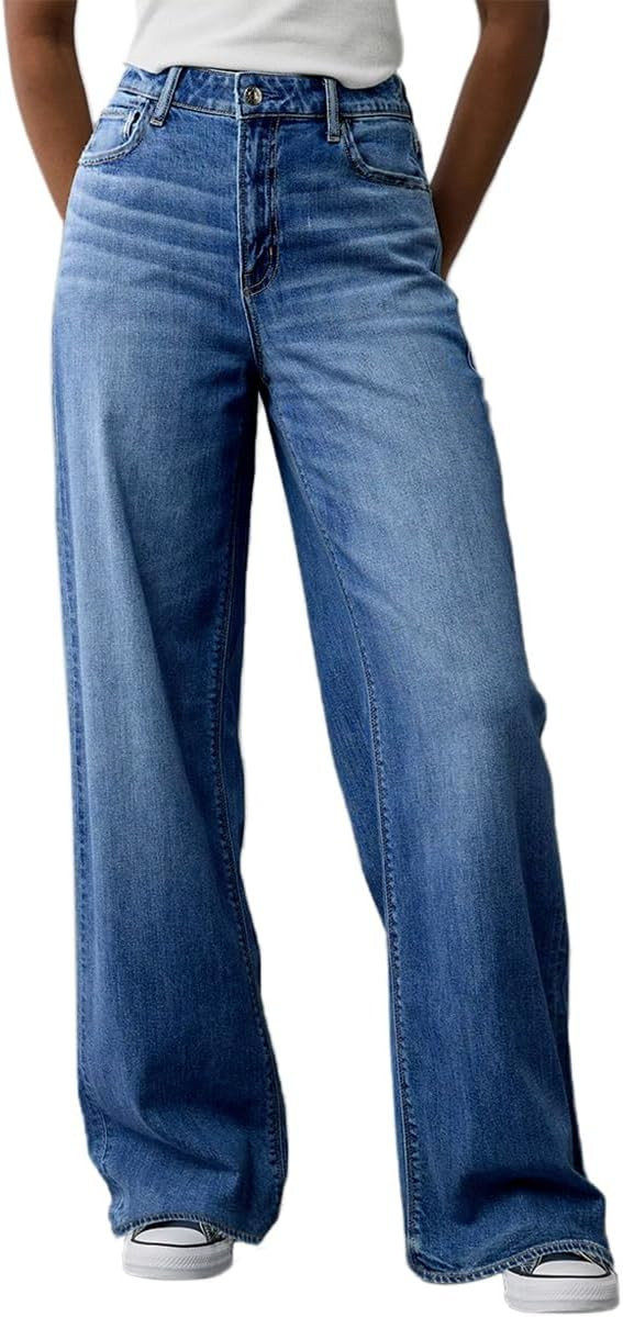 Women's Wide Leg Jeans High Waisted Baggy Straight Leg Loose Stretchy Casual Denim Pants | Amazon (US)