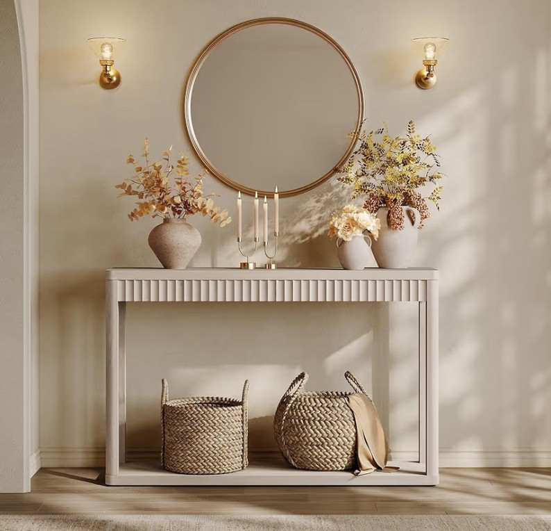 Simple. Beautiful. Intentional. 🤍

A refined console that anchors the space without overwhelming it…
paired with timeless wall sconces that cast the softest, most flattering glow.

Because true elegance isn’t loud —
it’s felt in the way a room welcomes you in.

✨ Clean lines
✨ Warm lighting
✨ Thoughtful simplicity

This is the kind of home that feels calm, elevated, and quietly luxurious… every single day.

#LTKHome #ElegantLiving #RefinedStyle #NeutralHome #TimelessDesign #ElevatedLiving #HomeInspo #ClassicInteriors

#LTKstorytime #LTKdayinmylife #LTKmomlife