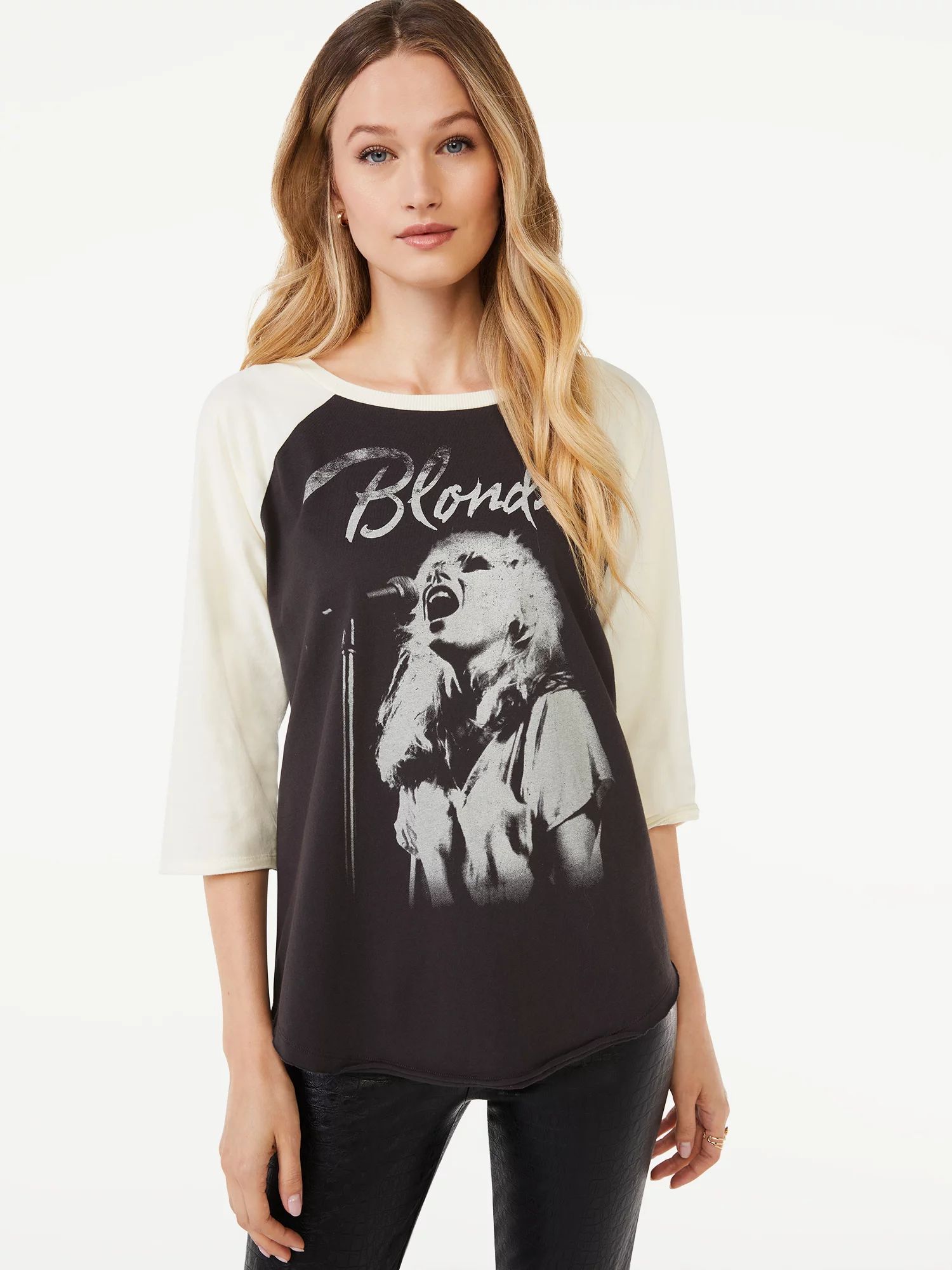 Scoop Women's Blondie Sings Graphic 3/4-Length Sleeve Raglan T-Shirt - Walmart.com | Walmart (US)