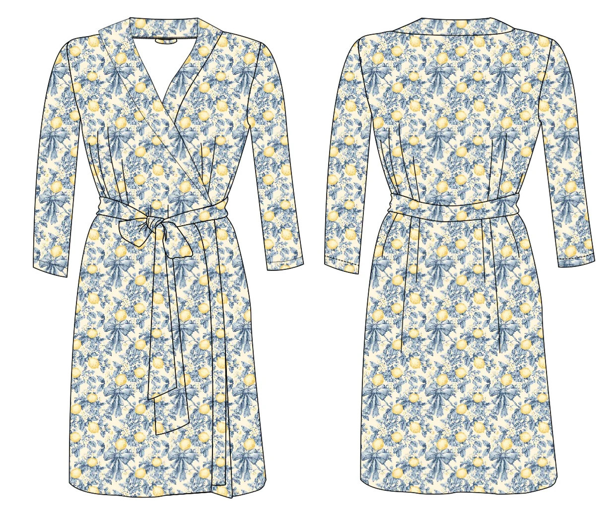 Pre Order VINTAGE CITRUS TOILE WOMEN'S DREAM ROBE L | Dream Big Little Co.