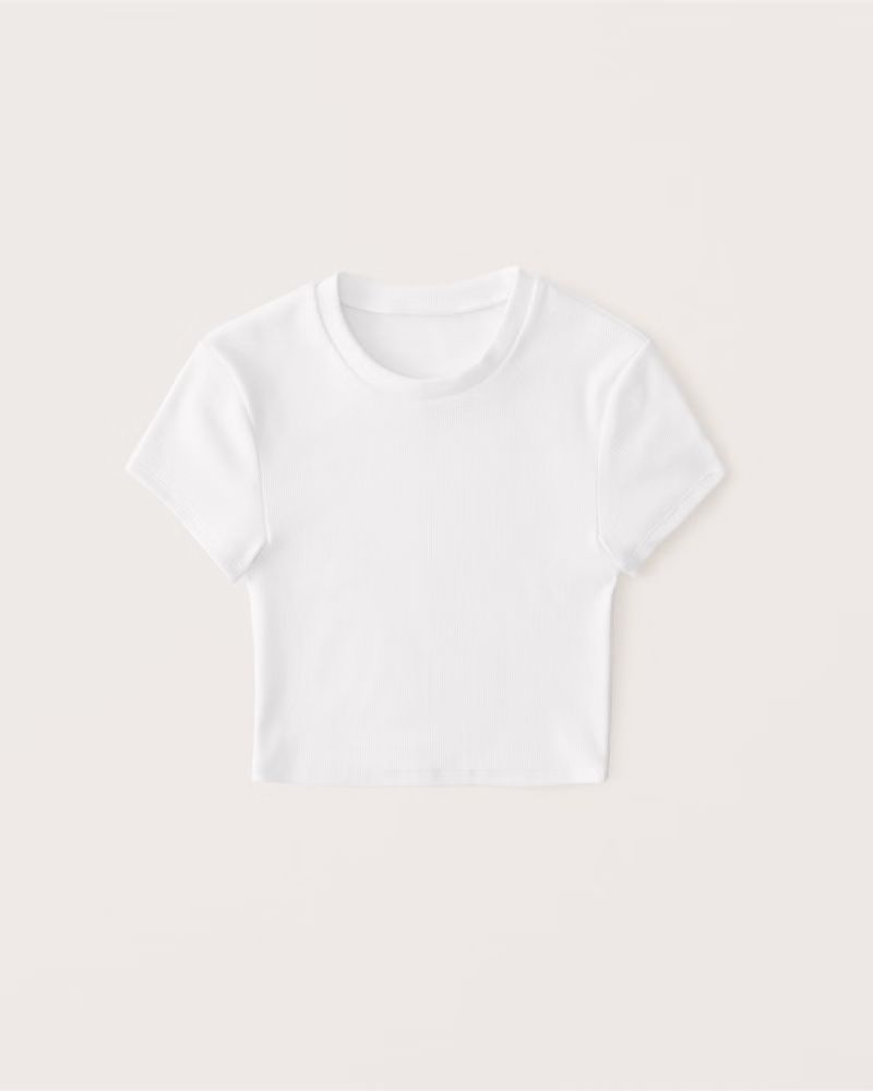 Cropped Ribbed Tee | Abercrombie & Fitch (US)