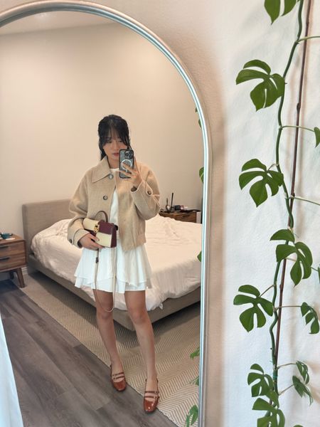 Sezane jacket white layered skirt spring fall fashion korean neutral minimal girly

#LTKAsia #LTKshoecrush #LTKstyletip