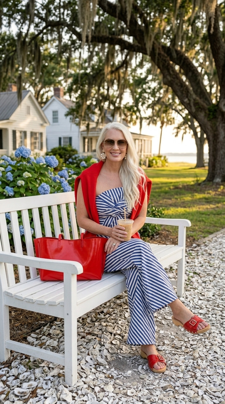 coastal fourth of july patriotic summer outfit 

 