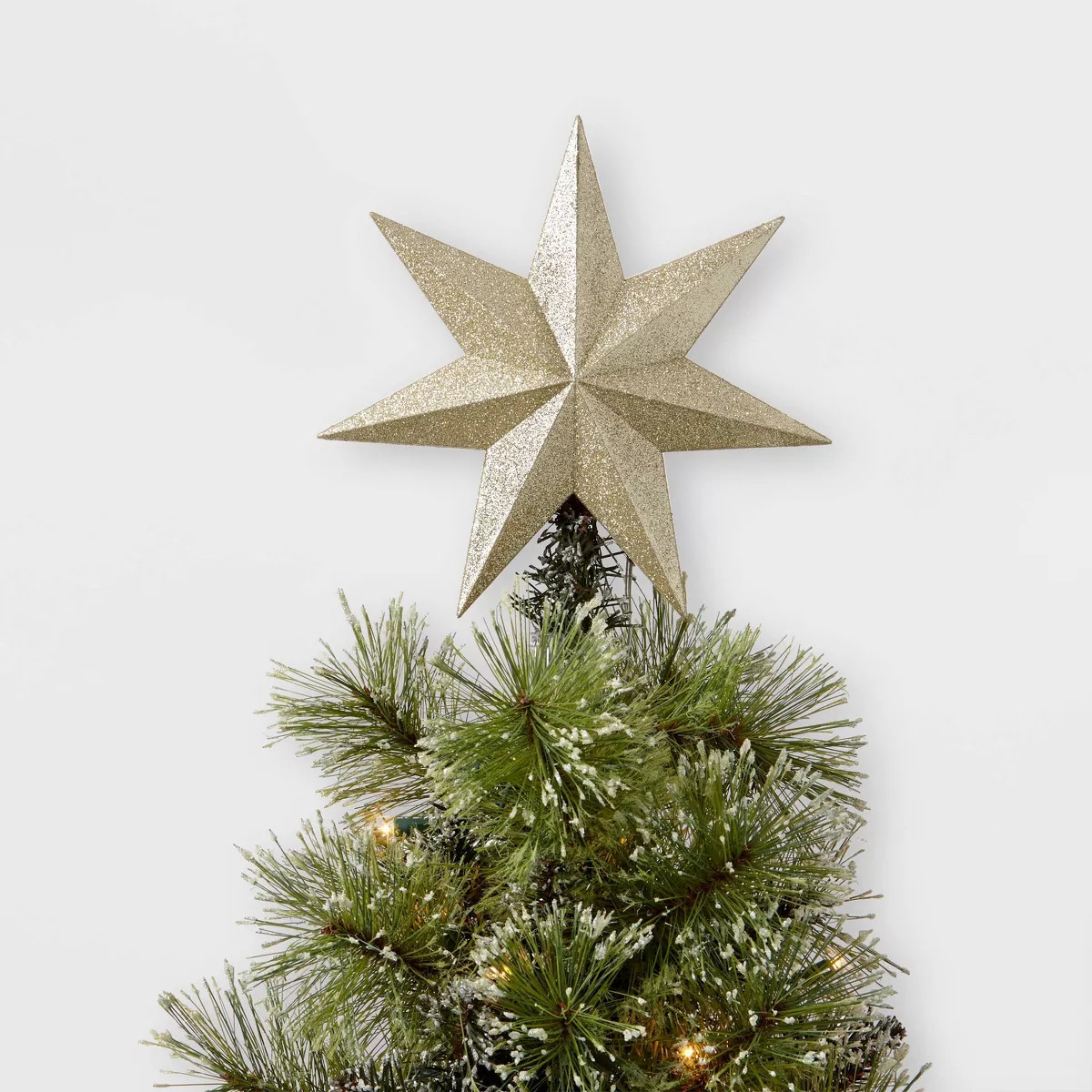 10.75" LED Gold Glitter Star Christmas Tree Topper Warm White Lights - Wondershop™ | Target