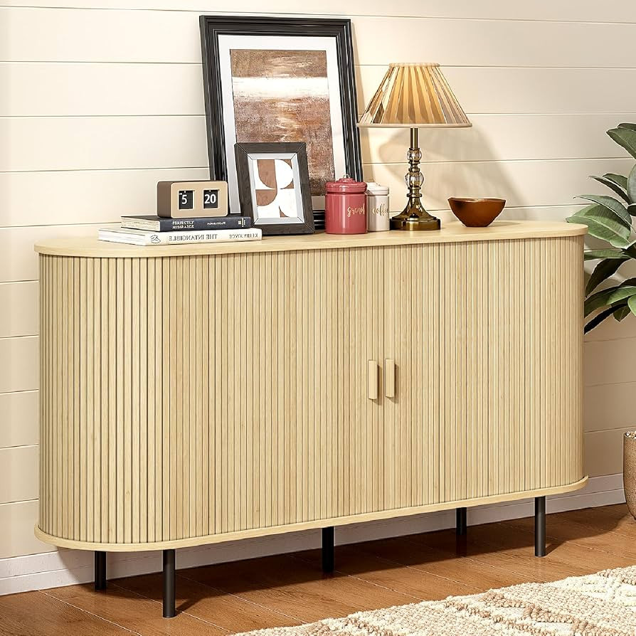 ONBRILL 55" Sideboard Buffet Cabinet with Storage, Sliding Door & Adjustable Shelf, Modern Accent... | Amazon (US)