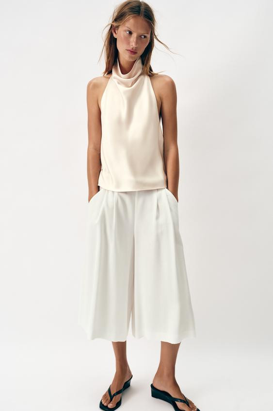 SATIN HALTER TOP | Zara US