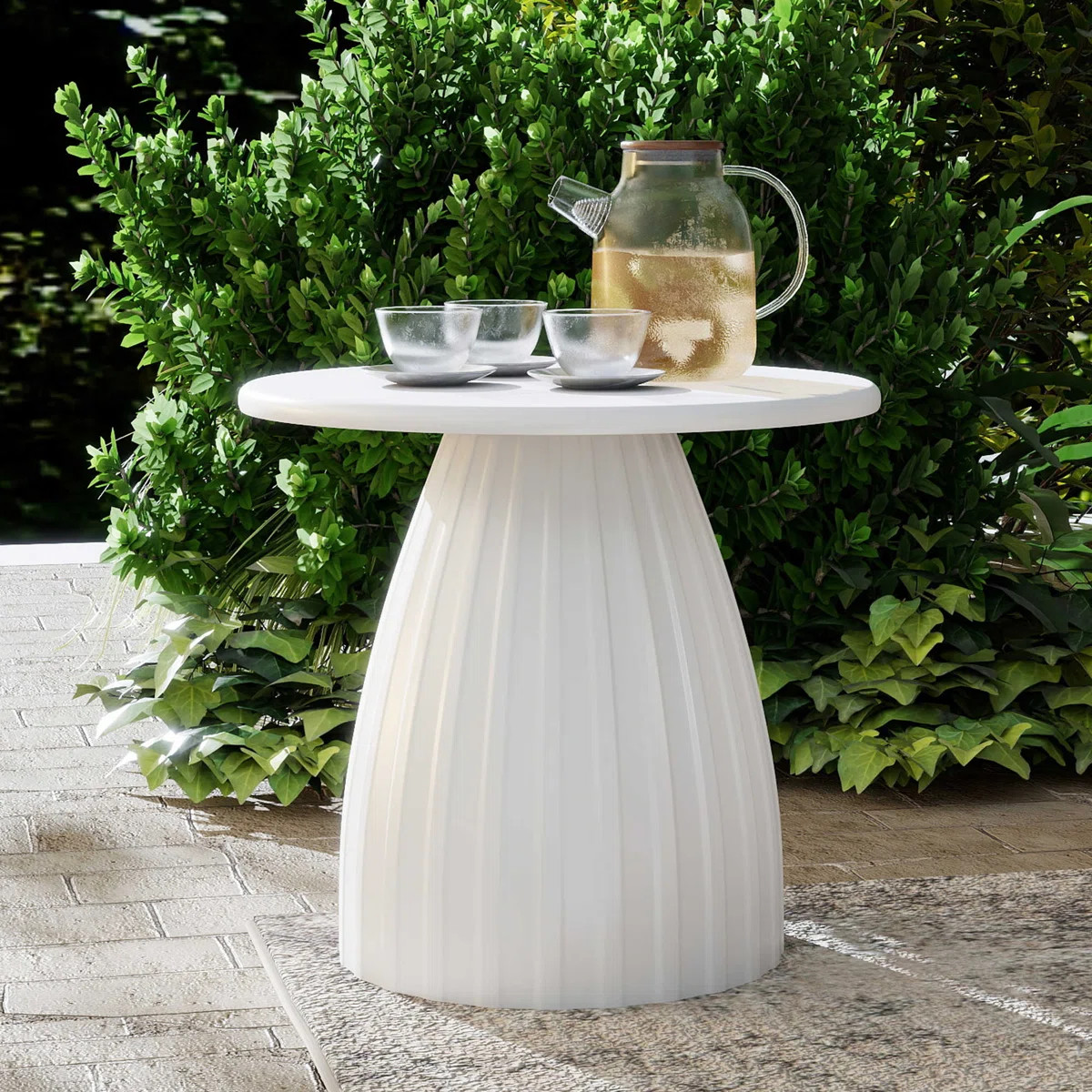 Round Patio Side Table, Metal Steel Outdoor Side Table, Patio Accent End Table | Wayfair North America