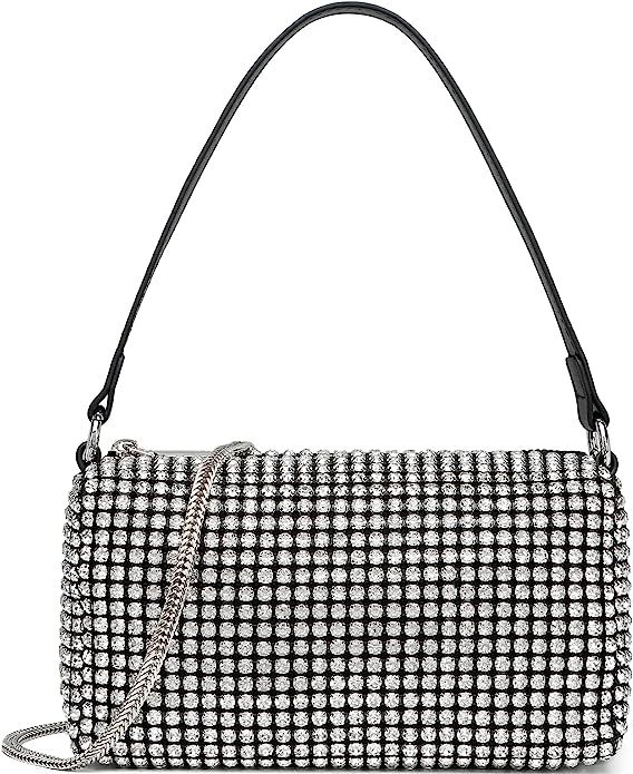 Rhinestone Purse Clutch Crossbody Bags for Women Bling Crystal Glitter Chain Handbag Sparkly Even... | Amazon (US)