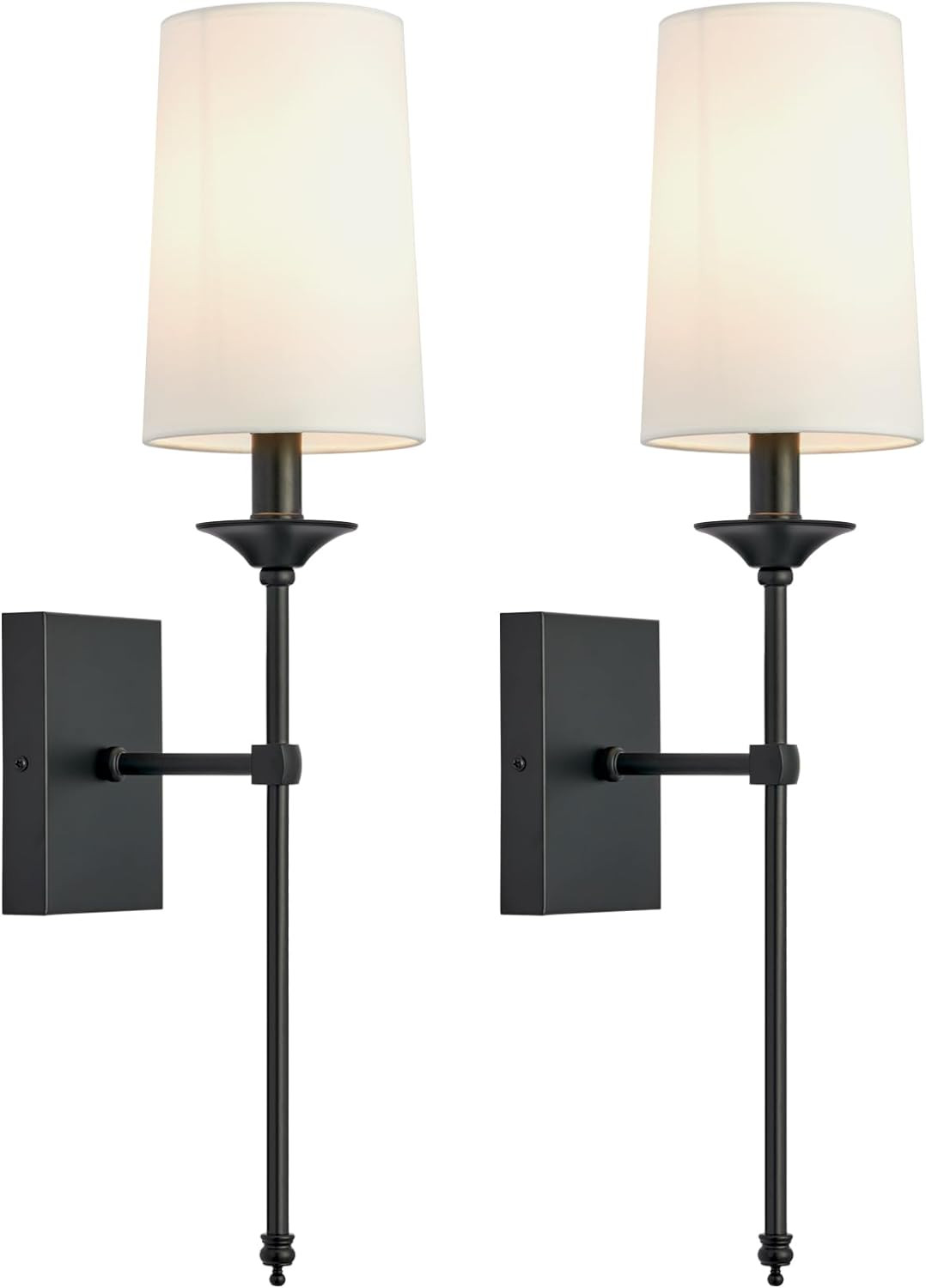 TERLEENART Hardwired Wall Sconces Set of 2, Mid Century Candlestick Style Wall Mounted Sconce wit... | Amazon (US)