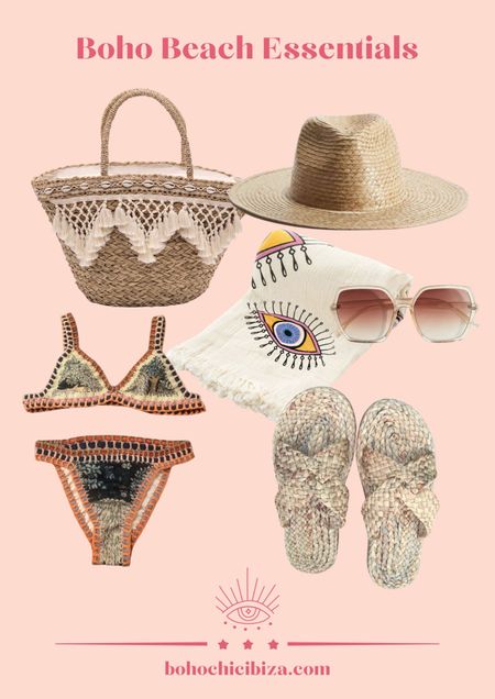 Boho Beach Essentials 💕
•
Bikini, handmade beach bag, boho hat, beach towel, beach sandals
•
Follow my shop on the LTK app to shop this post and get my exclusive app-only content! 🪬

#LTKtravel #LTKsummer #LTKstyletip
