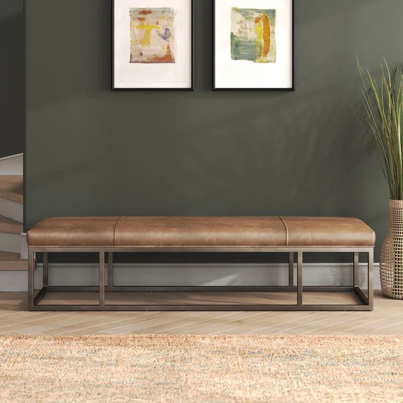 Roux Genuine Leather Upholstered Bench | Wayfair North America