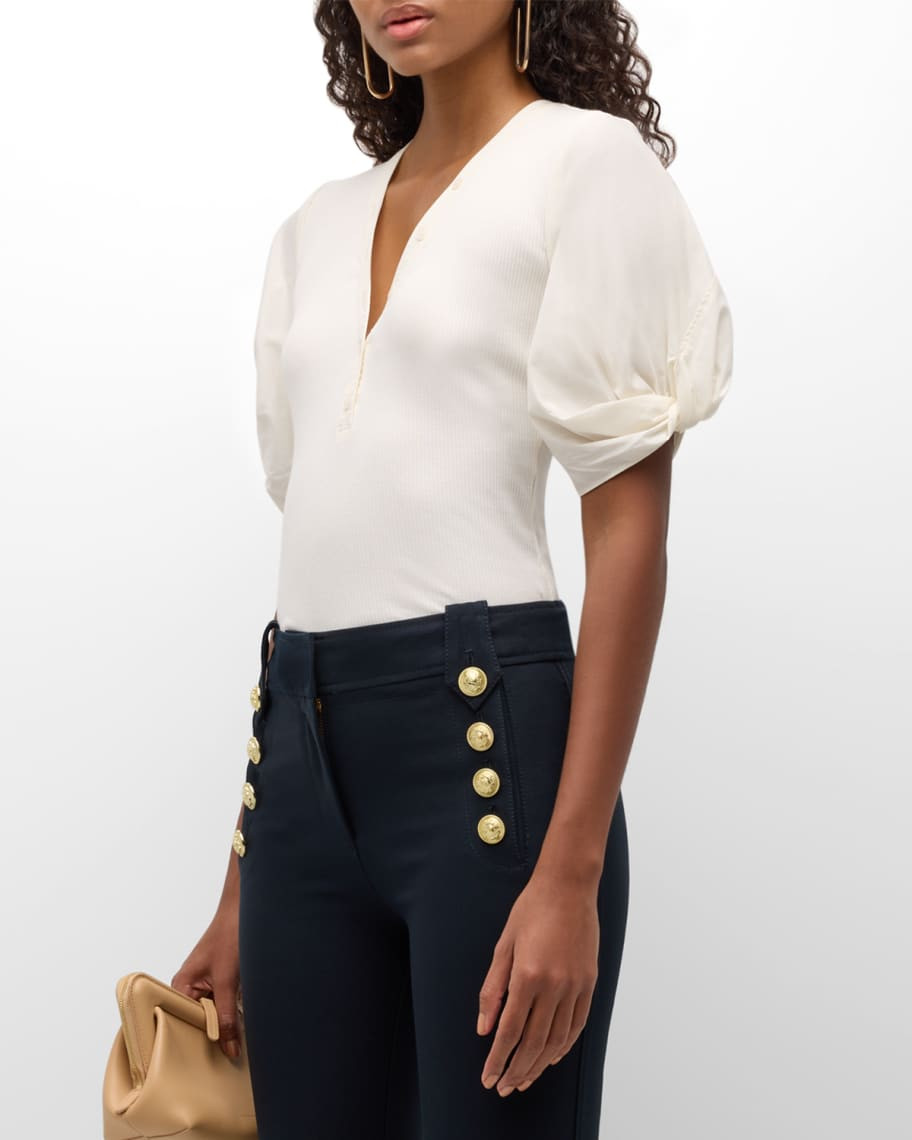 Derek Lam 10 Crosby Fallon Mixed Media Tee | Neiman Marcus