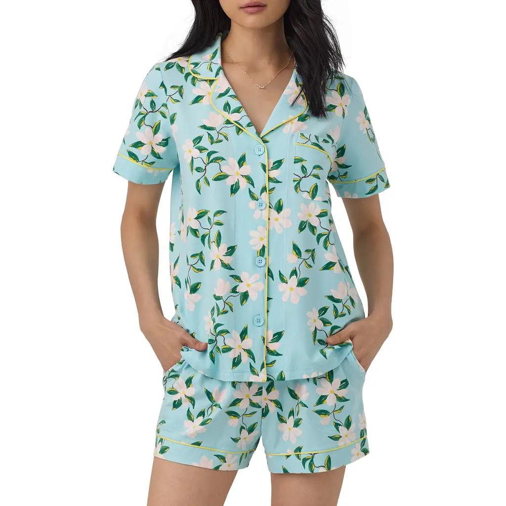 BedHead Pajamas Print Stretch Organic Cotton Jersey Short Pajamas in Belle Blossoms at Nordstrom, Size X-Large | Nordstrom