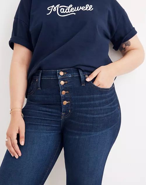 Petite 9" Mid-Rise Skinny Jeans in Hayes Wash: Button-Front Edition | Madewell