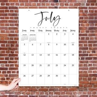 July 2020-June 2021 17x22 Handwritten Script Large Monthly Art Poster Calendar (Paper) | Bed Bath & Beyond