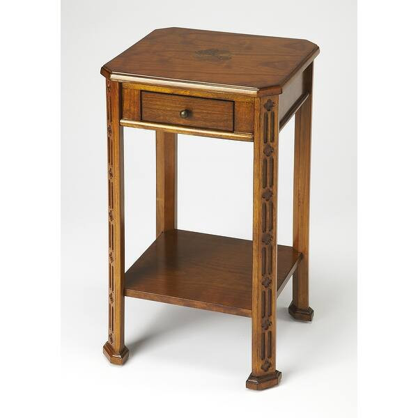 Olive Ash Burl Accent Table with Carved Details | Bed Bath & Beyond