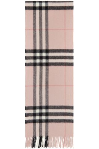 Pink Cashmere Check Giant Scarf | SSENSE