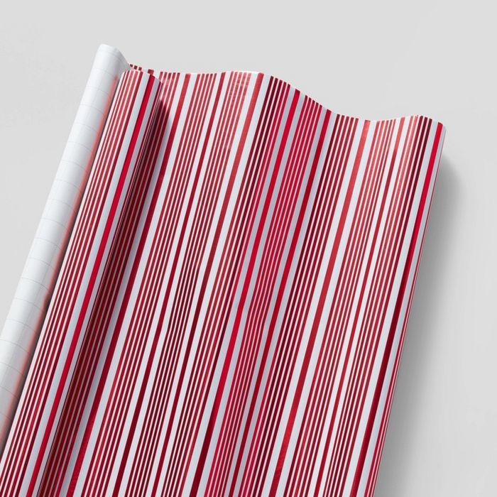 Skinny Stripe Gift Wrap Red/White - Wondershop&#8482; | Target