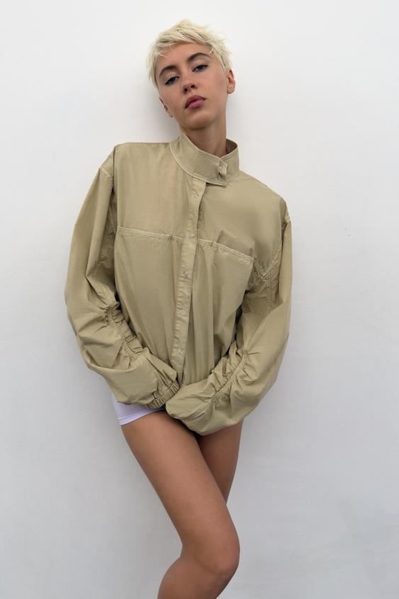 WASHED EFFECT POPLIN JACKET | Zara US