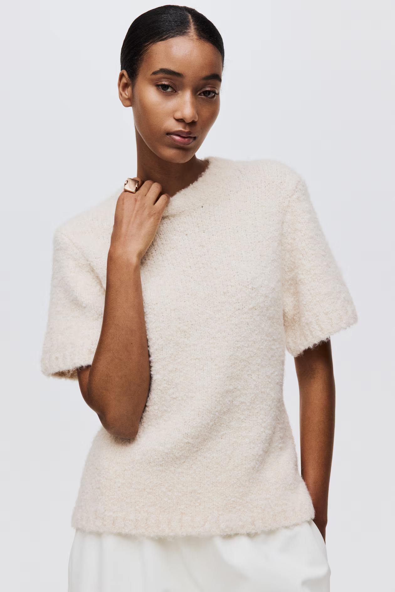 Bouclé-Knit T-Shirt | H&M (US + CA)