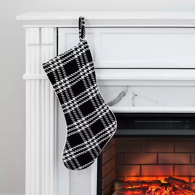 Black and White Checkered Christmas Stocking | Kirkland's Home