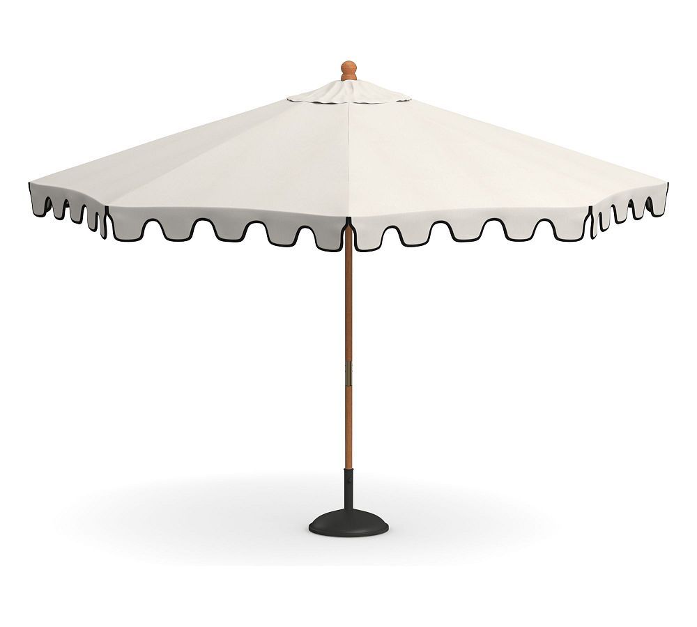 Premium 9' Round Portofino Patio Umbrella – Teak Tilt Frame​ | Pottery Barn (US)