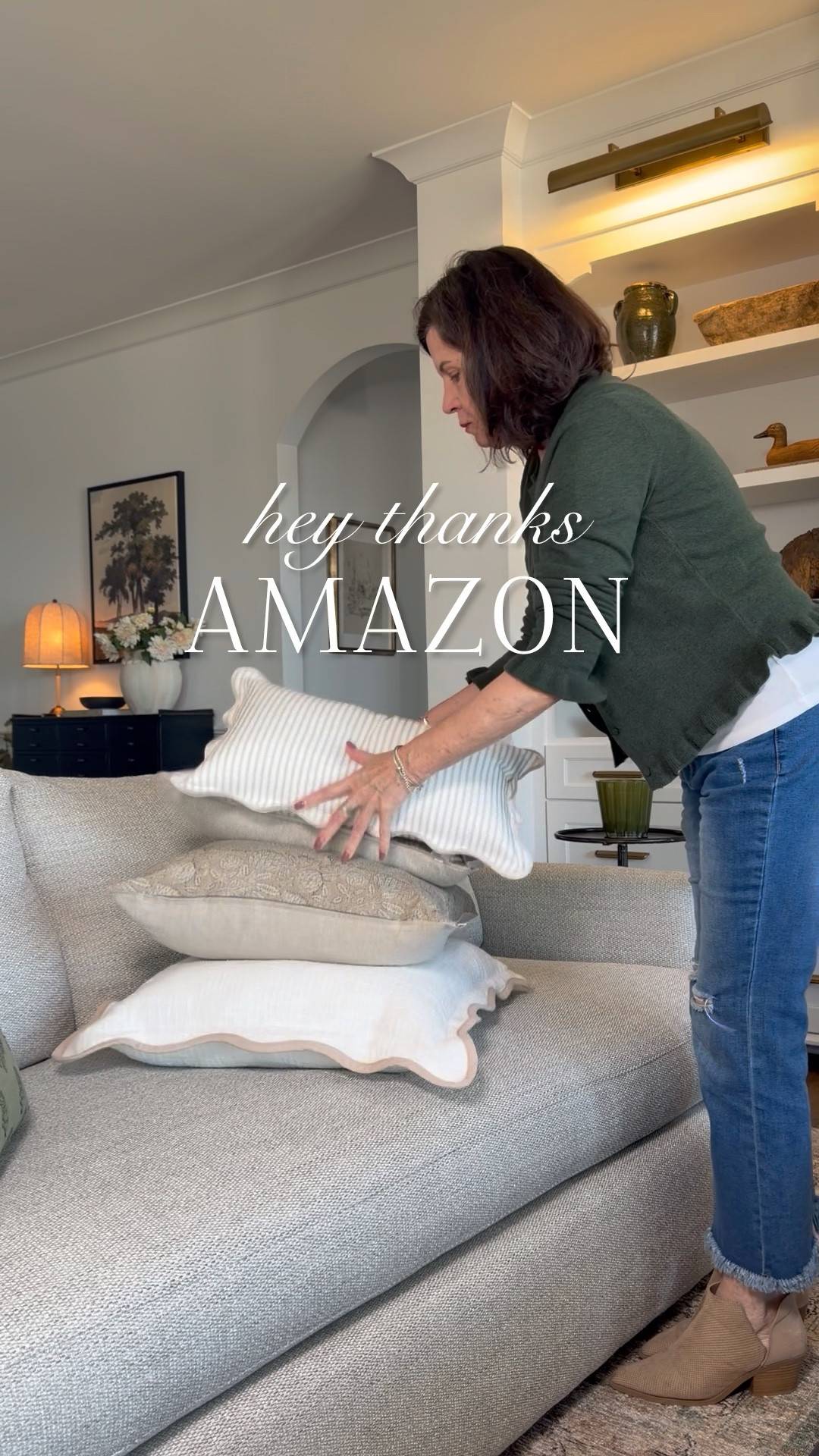 Hey thanks Amazon for affordable pillow covers with pretty patterns and gorgeous texture. I’m loving these neutrals for mixing and matching. The striped pillow can also go outdoors.

#LTKHome #LTKSeasonal #LTKvlog