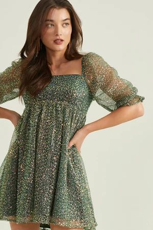Shining Sequin Dress in Hunter Green | Altar'd State | Altar'd State