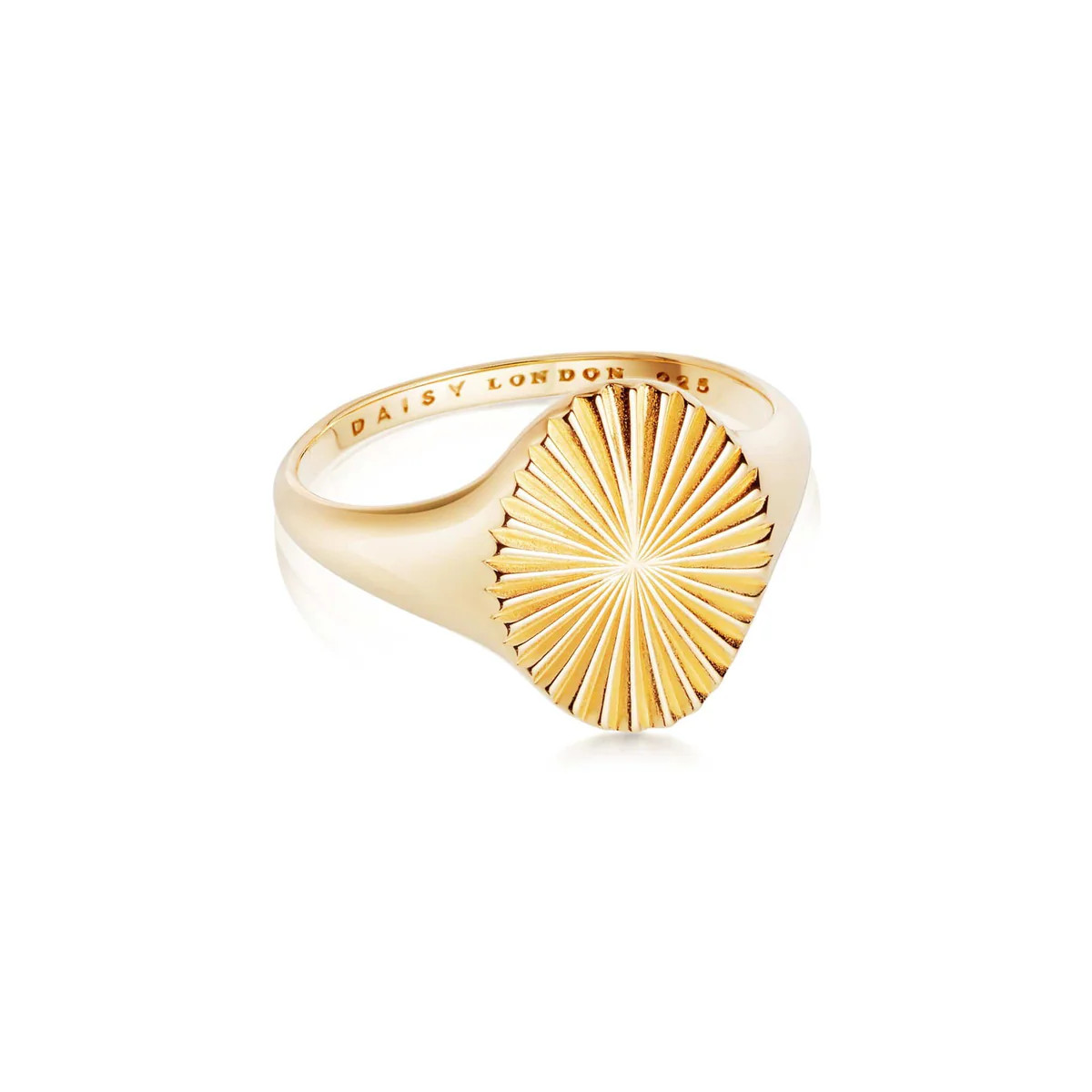 Estée Lalonde Sunburst Signet Ring 18ct Gold Plate | Daisy London Jewellery