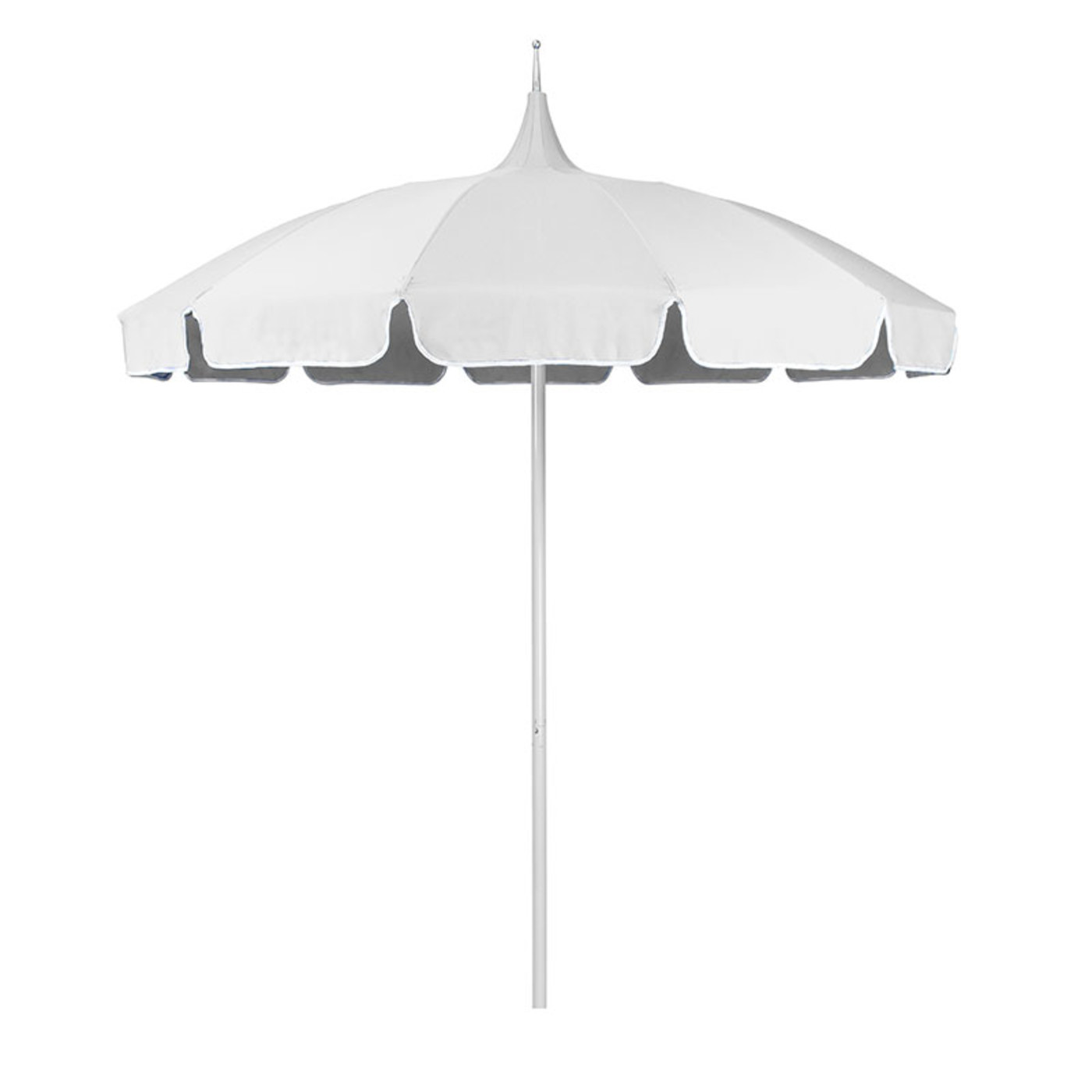 Round Solid Pagoda Outdoor Patio Umbrella, Fiberglass with Push Lift - Natural, 8.5' | The Company Store