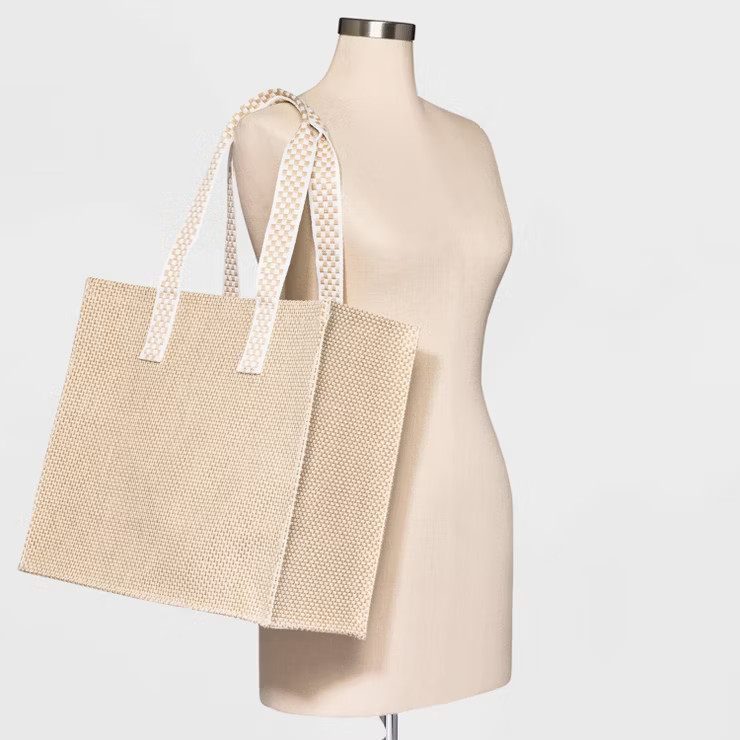 Straw Boxy Tote Handbag - Universal Thread™ | Target