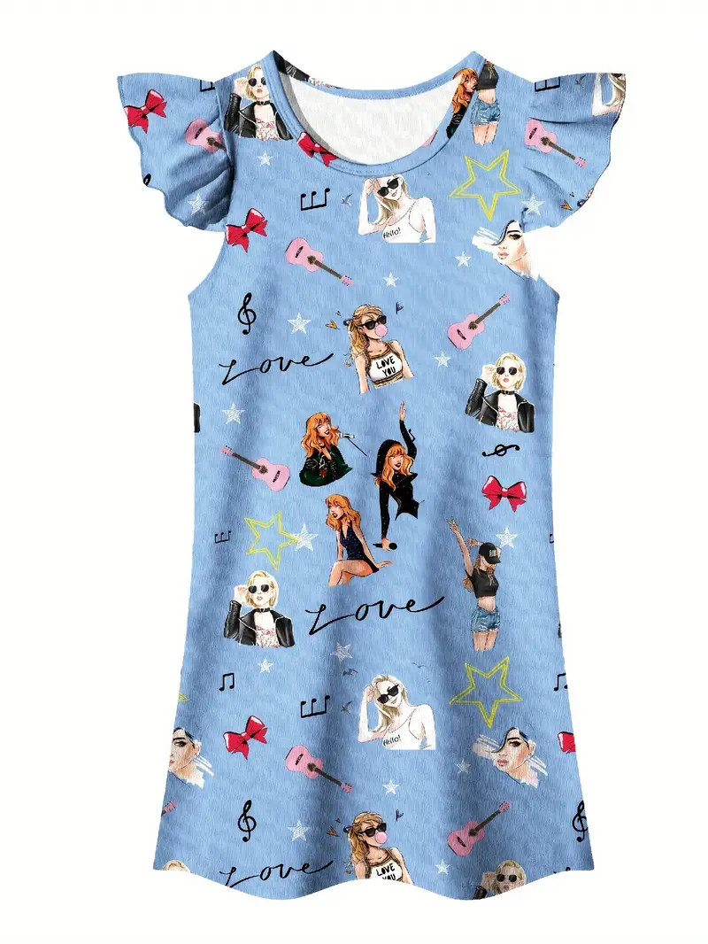 Local warehouseVibrant Toddle Girl's Animated Print Dress - Soft, Breathable, Stretchy Fabric for... | Temu Affiliate Program