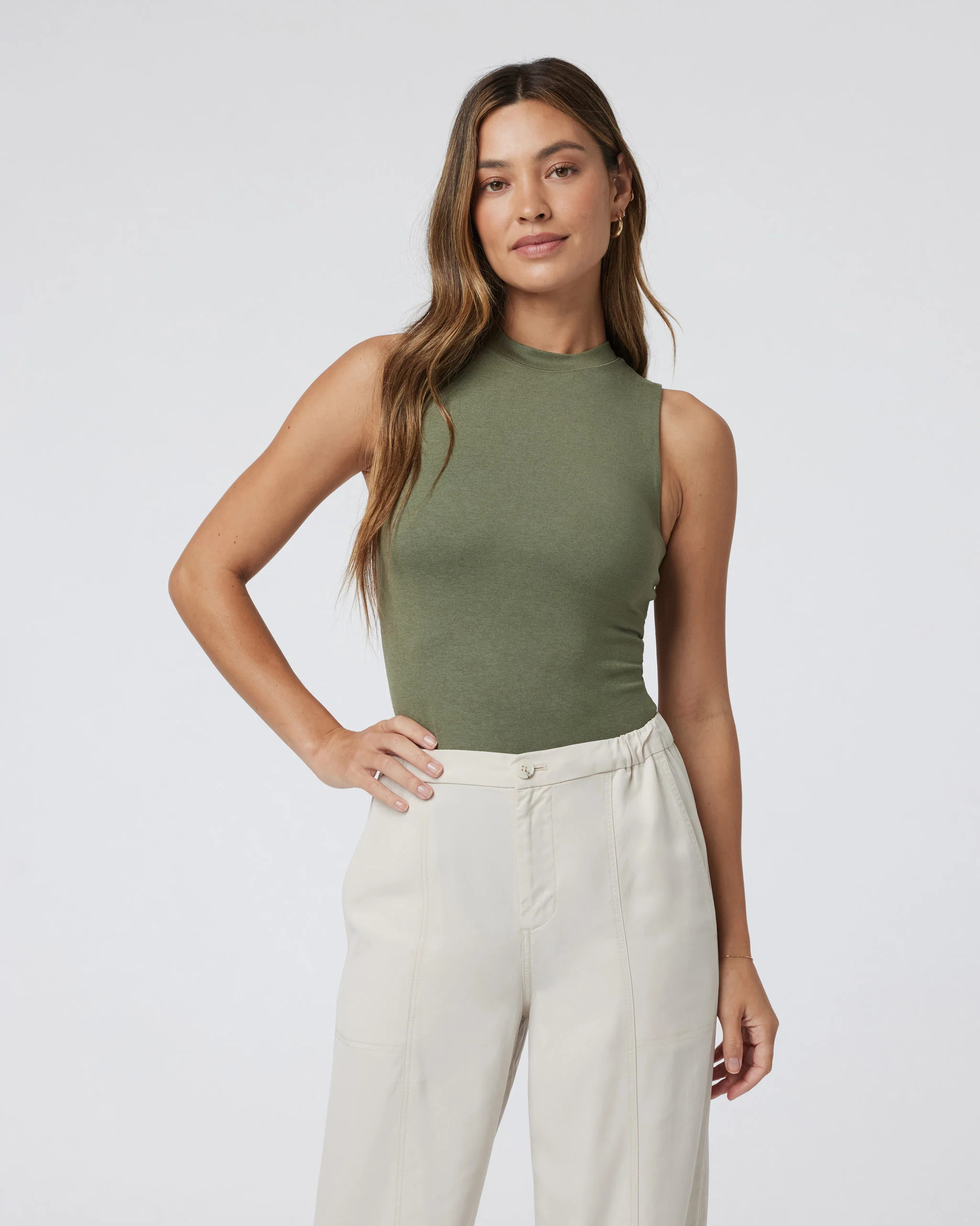 Halo Mock Bodysuit | Dark Metal Sleeveless Bodysuit | Vuori | Vuori Clothing (US & Canada)