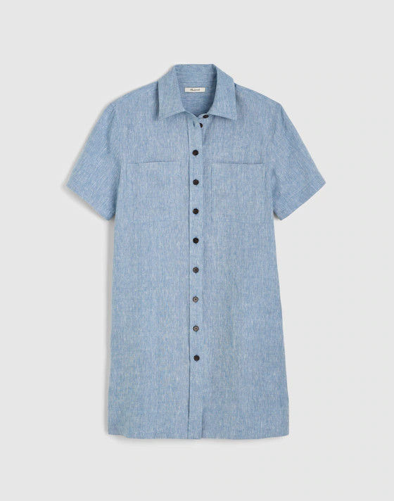Relaxed Mini Shirtdress in 100% Linen | Madewell