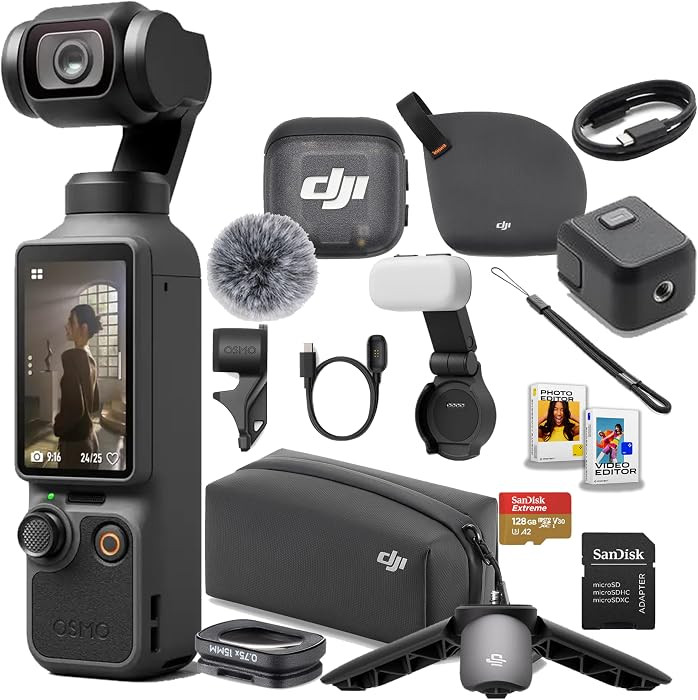 DJI Osmo Pocket 4 Creator Combo, Vlogging Cameras, 4K/240fps Vlog Camera, 3-Axis Stabilization, A... | Amazon (US)